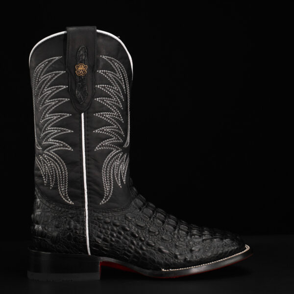 Black Caiman Horn Back - Square Toe - Image 2