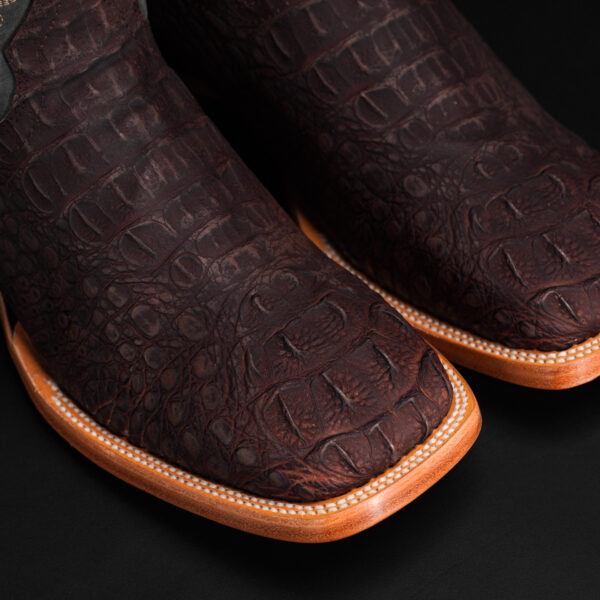 Matte Brown Caiman Neck - Square Toe - Image 3
