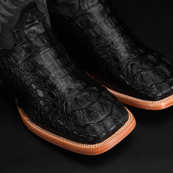 Black Caiman Neck - Square Toe - Image 3