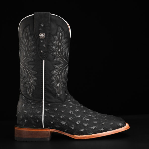 Matte Black Ostrich – Square Toe - Image 2