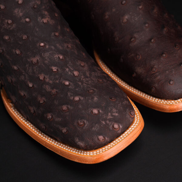Matte Brown Ostrich – Square Toe - Image 3