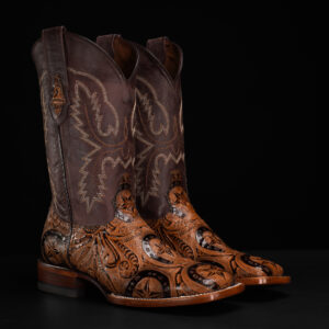 Honey Hand Tooled – Square Toe