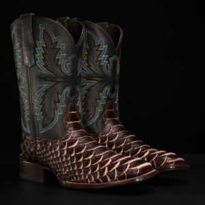 Brown Jumbo Python – Square Toe