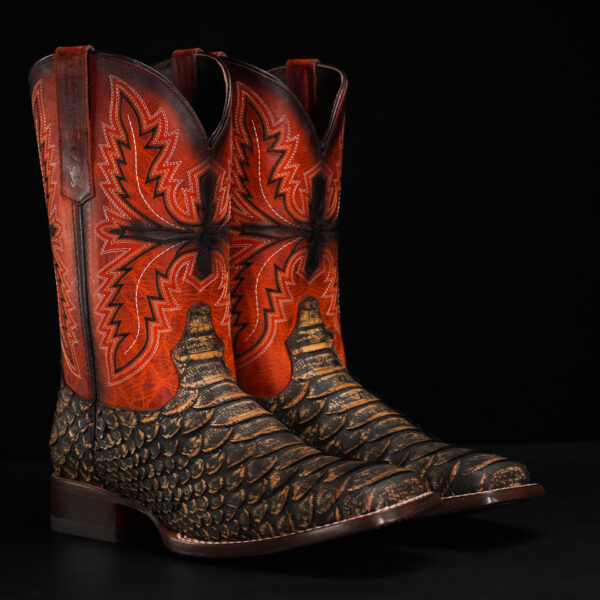 Tan Safari Jumbo Python – Square Toe