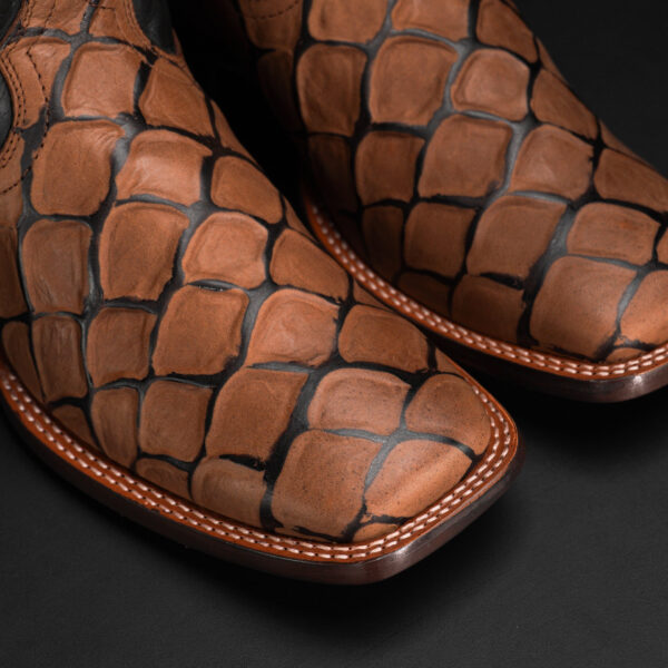 Matte Tabacco Fish Scale – Square Toe - Image 3