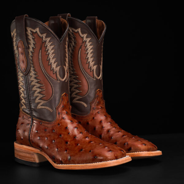 Cognac Ostrich – Square Toe