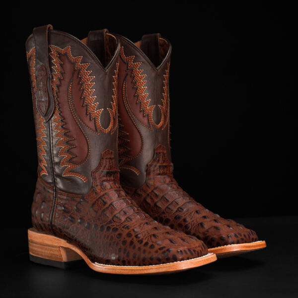 Matte Cognac Caiman Neck - Square Toe