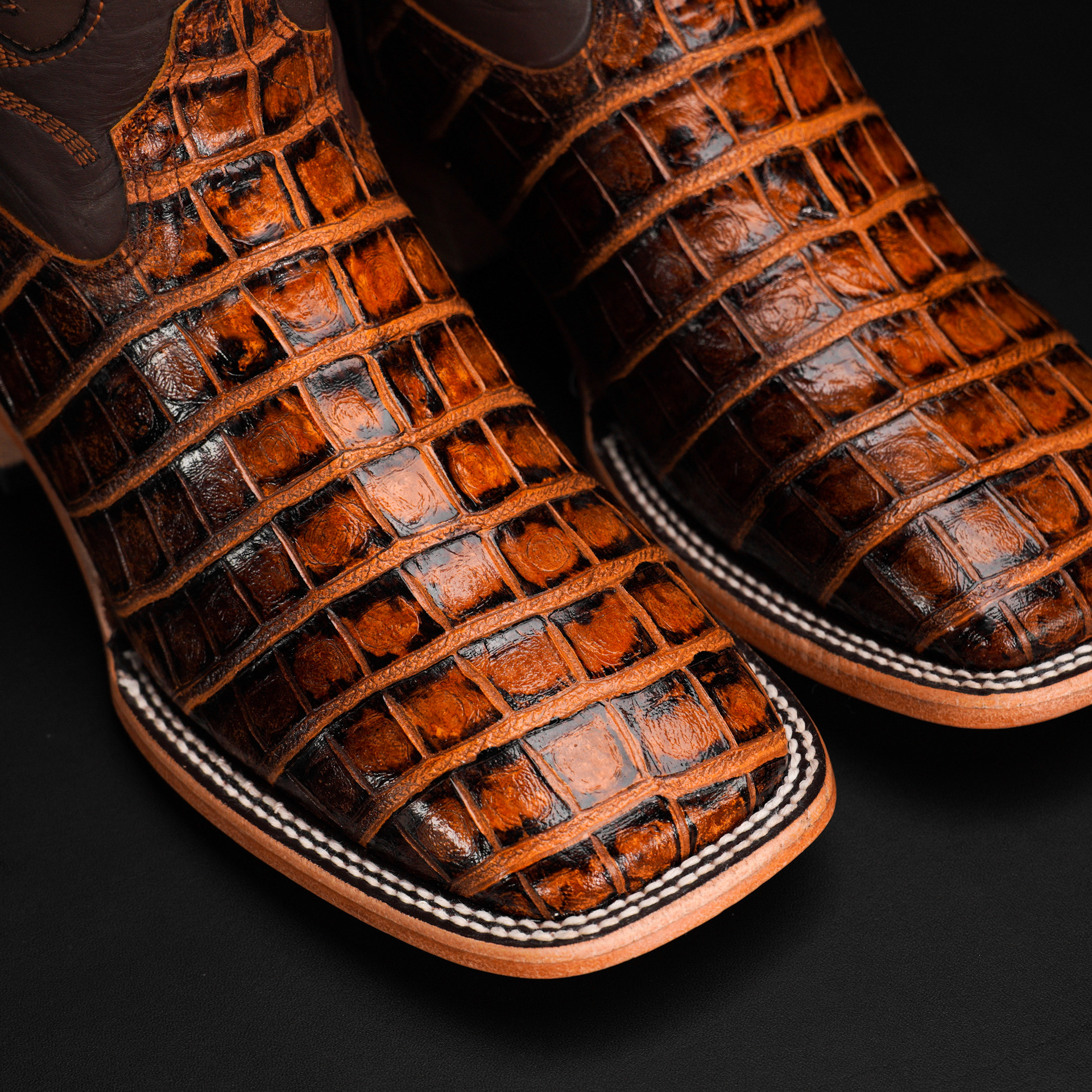 Cognac Alligator Belly - Square Toe - Image 4
