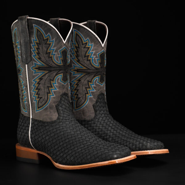 Black Basketweave – Square Toe