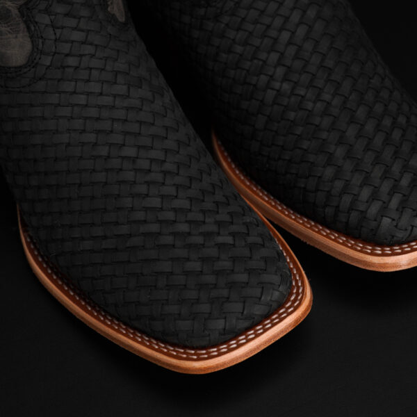 Black Basketweave – Square Toe - Image 3
