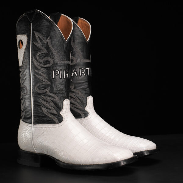 Custom Genuine White Caiman Belly - Square Toe (Made In USA)