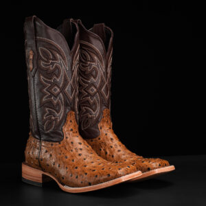 Honey Ostrich – Square Toe
