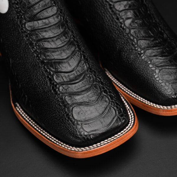 Black Ostrich Leg – Square Toe - Image 3