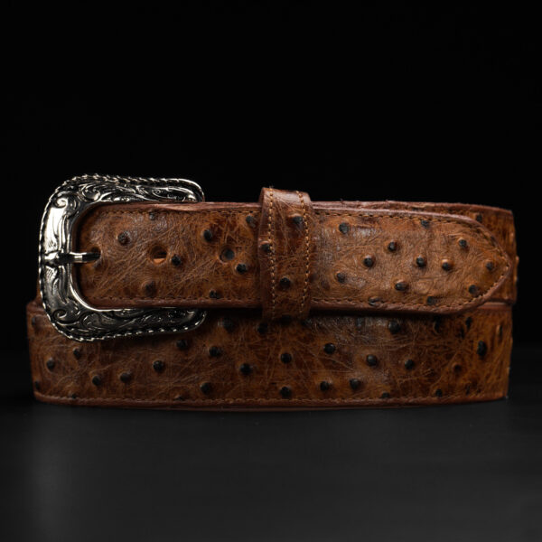Honey Ostrich Belt