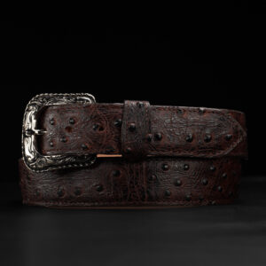 Brown Ostrich Belt