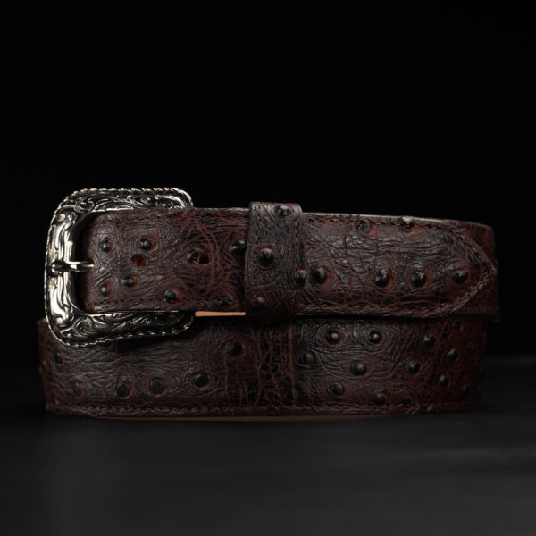 Brown Ostrich Belt