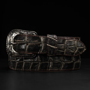 Rustic Black Caiman Belt