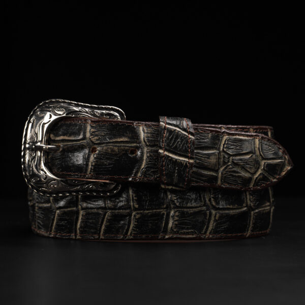 Rustic Black Caiman Belt