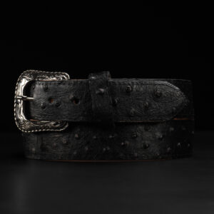 Black Ostrich Belt