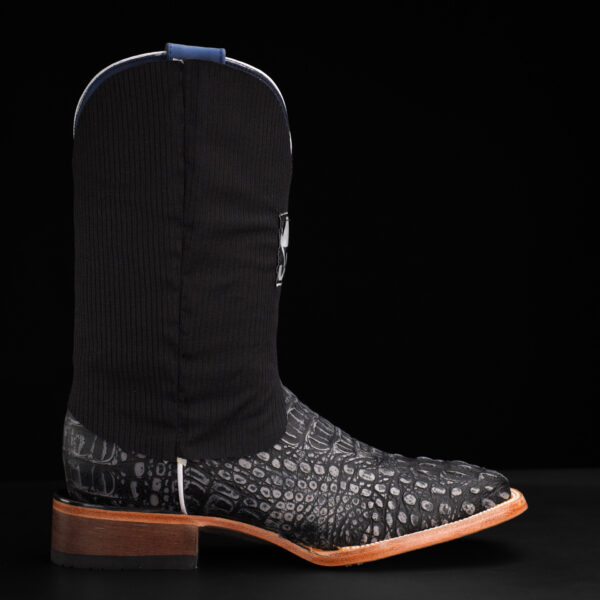 Rustic Black Caiman Neck - Square Toe - Image 2