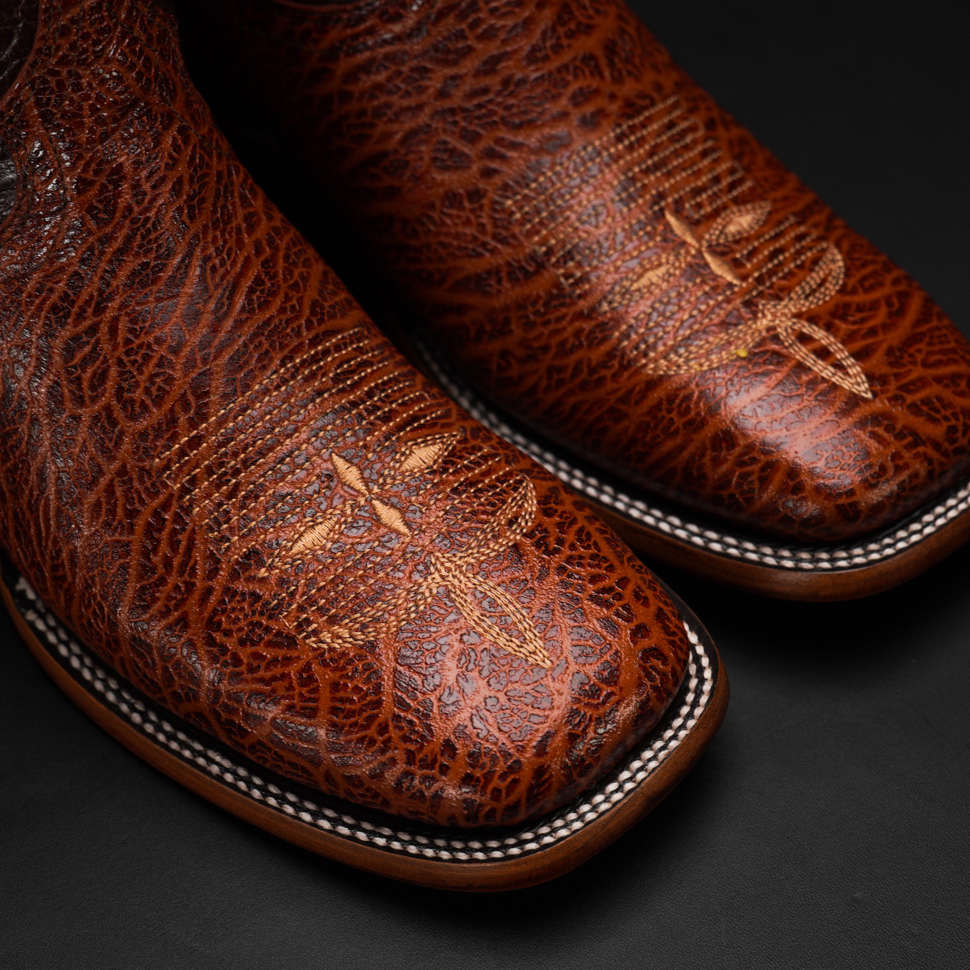 Cognac Bull Shoulder - Square Toe - Image 3