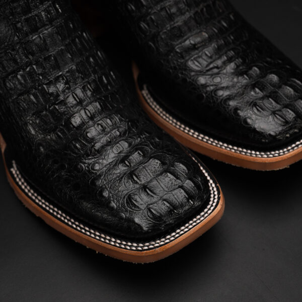 Black Caiman Neck - Square Toe - Image 3