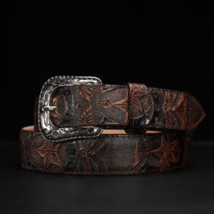 Brown Hand Tooled Belt