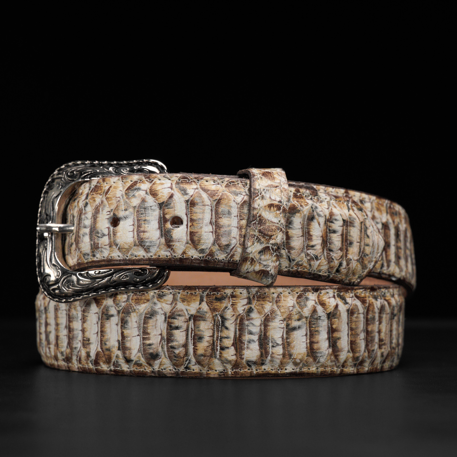 Natural Rustic Python Belt