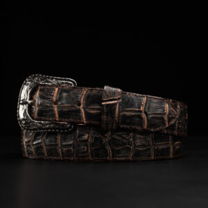 Rustic Black Caiman Belt