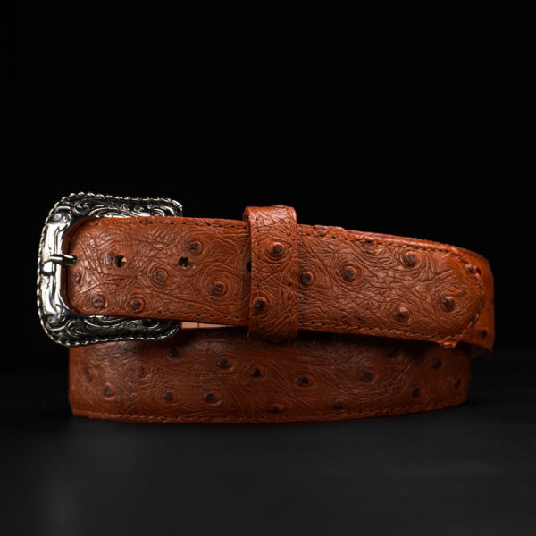 Cognac Ostrich Belt