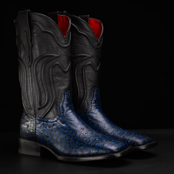 Blue Ostrich – Square Toe
