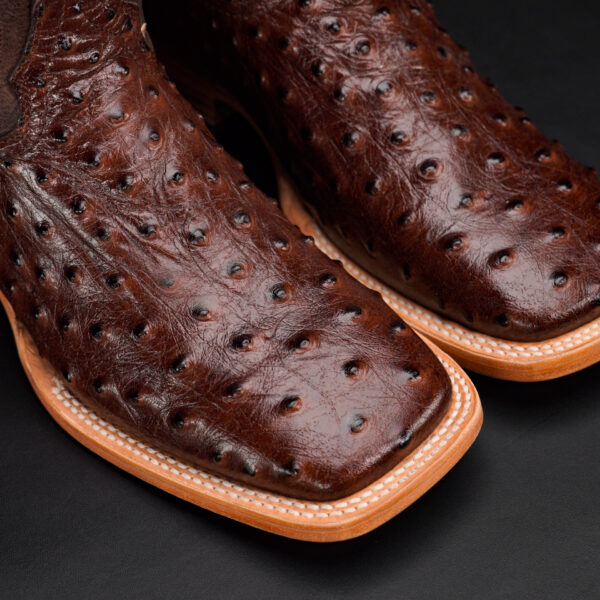 Brown Ostrich – Square Toe - Image 3