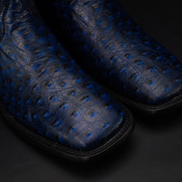 Blue Ostrich – Square Toe - Image 3