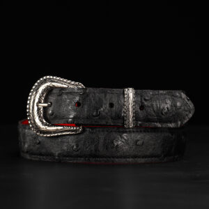 Kid’s Black Ostrich Belt