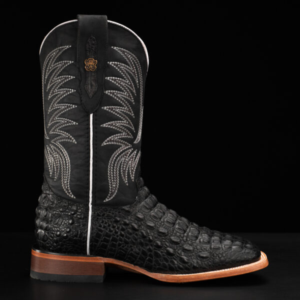 Black Caiman Horn Back - Square Toe - Image 2