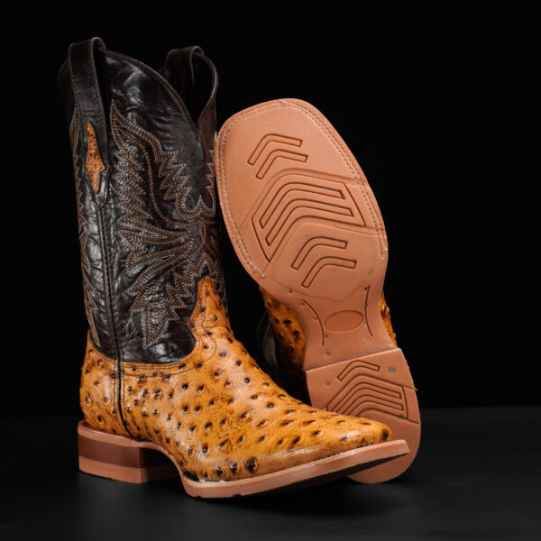 Honey Ostrich – Square Toe