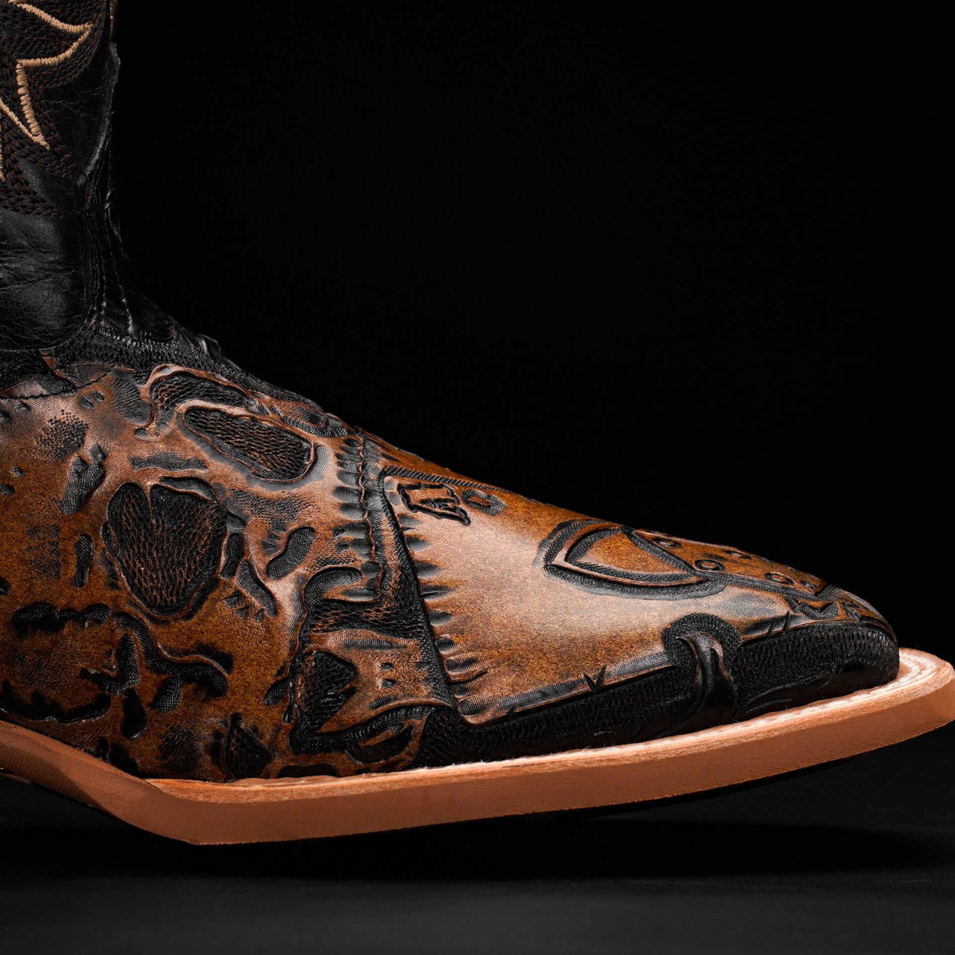 "The Dead Man’s Hand" Black/Tan Safari – Square Toe - Image 7