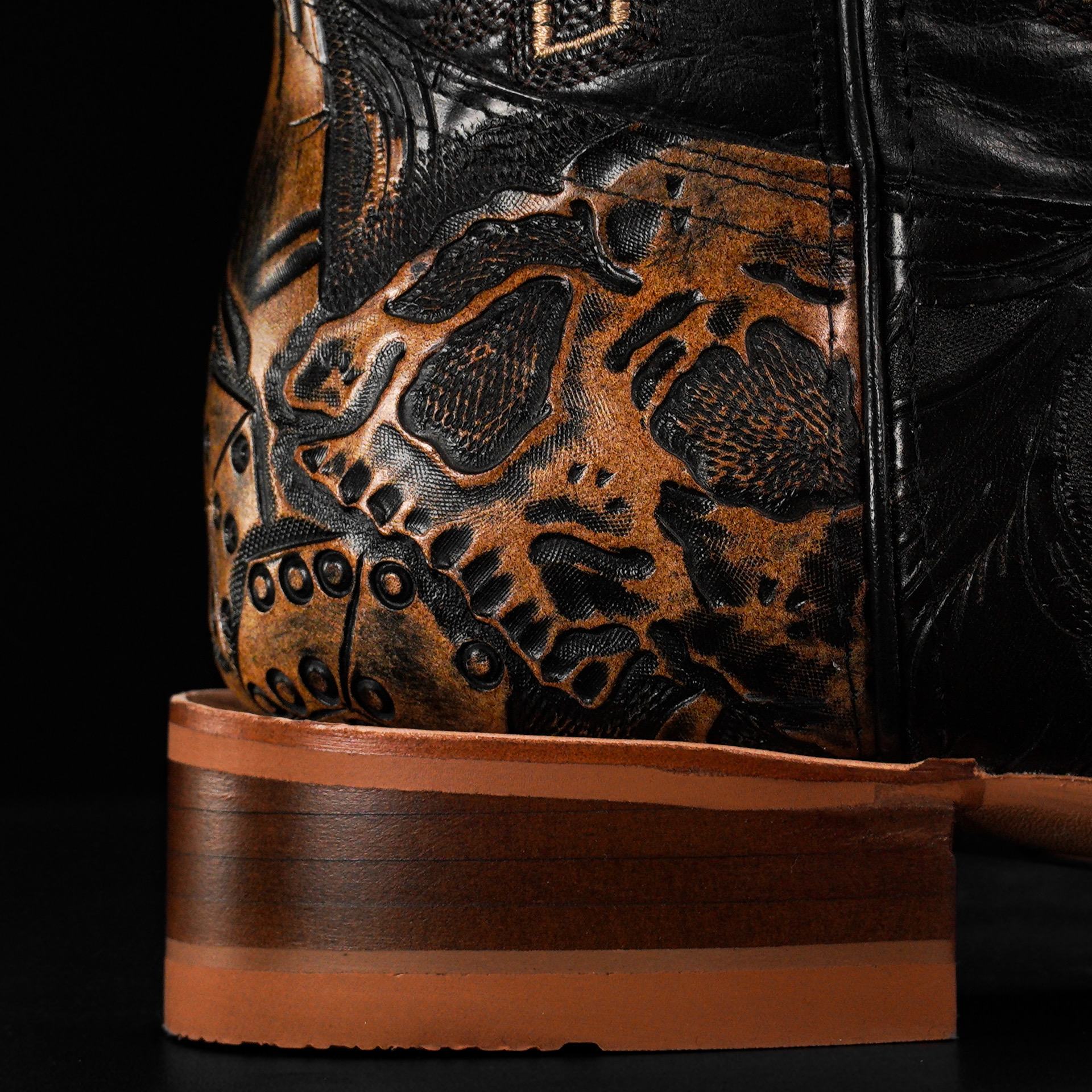 "The Dead Man’s Hand" Black/Tan Safari – Square Toe - Image 6