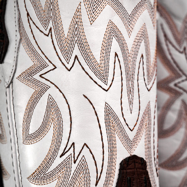 Matte Brown Caiman Horn Back - Square Toe - Image 5