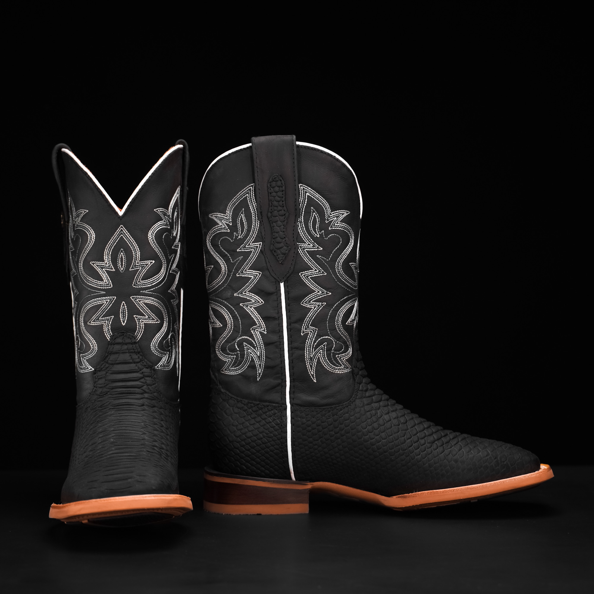 Matte Black Python – Square Toe - Image 2