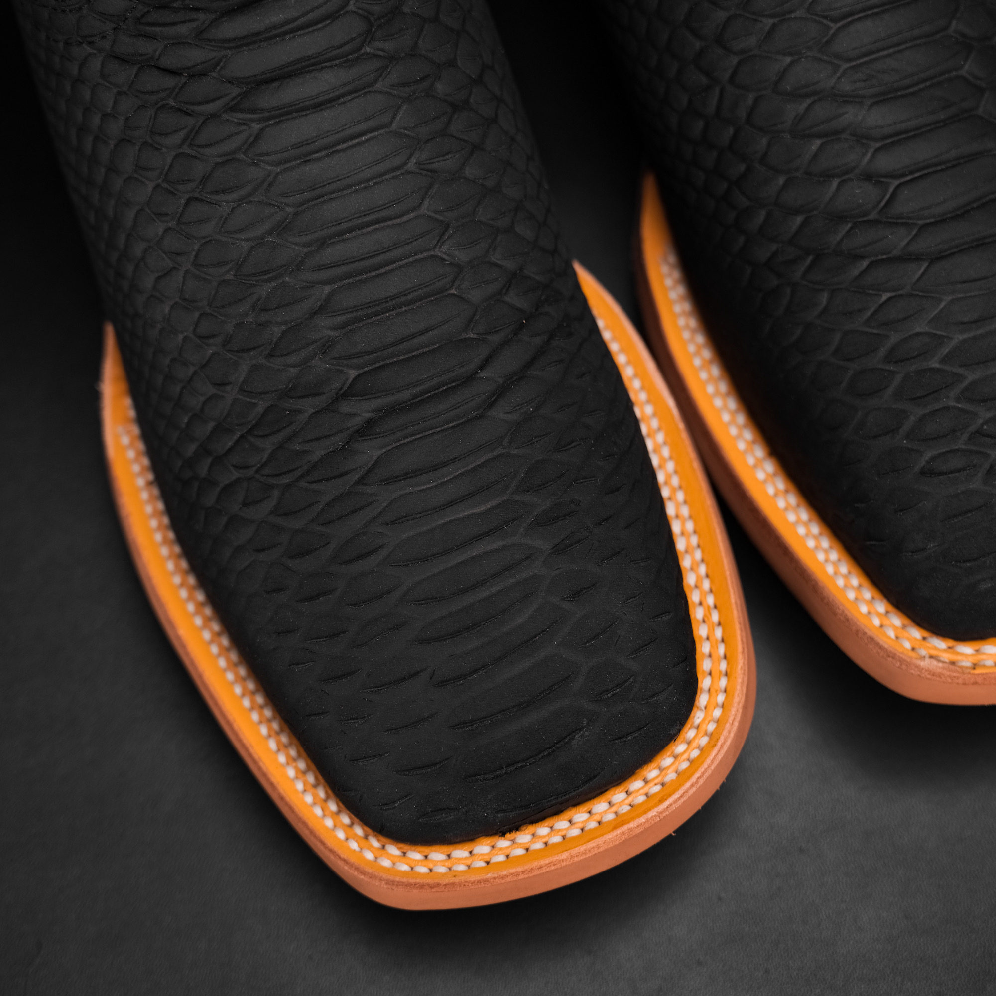 Matte Black Python – Square Toe - Image 3
