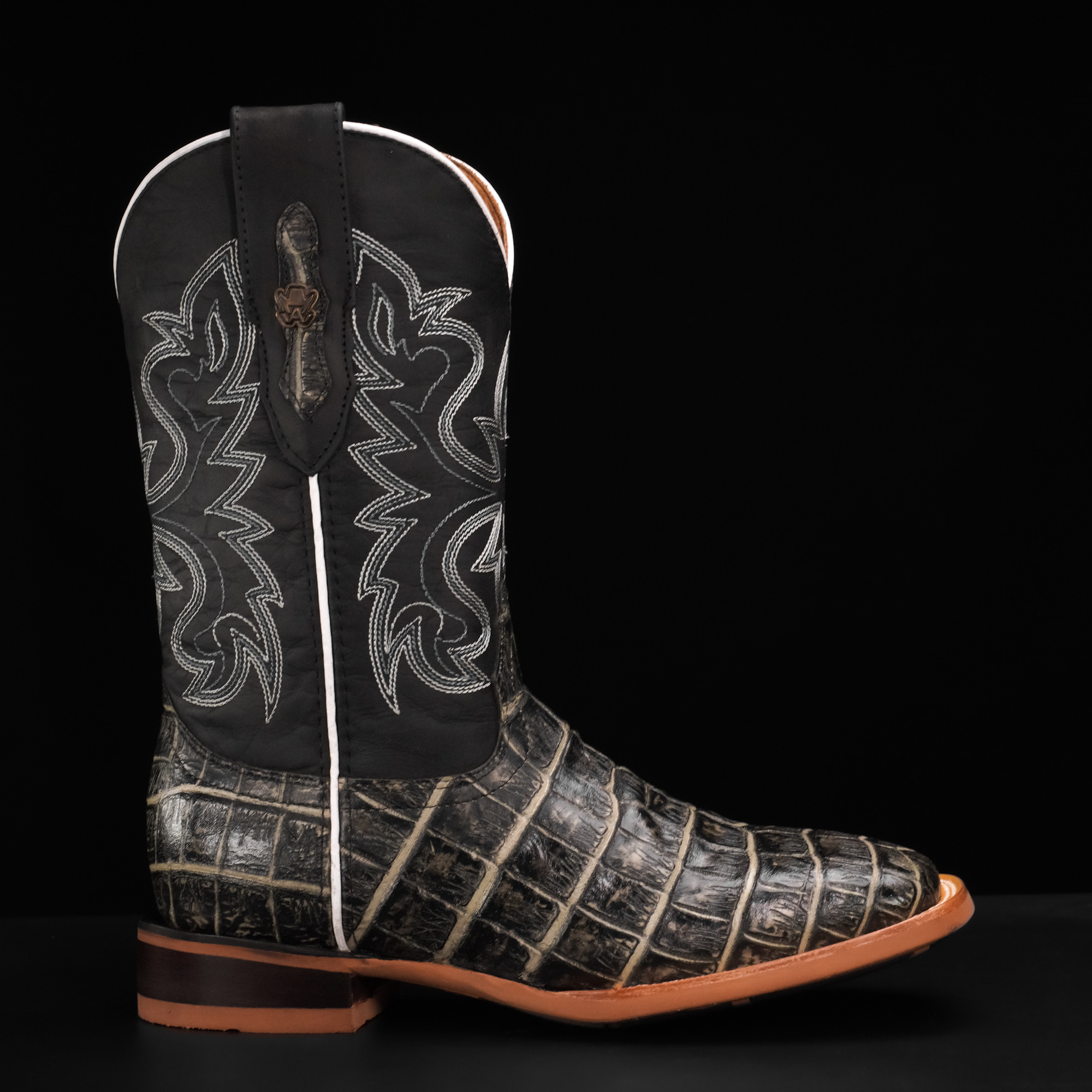 Rustic Black Alligator Belly - Square Toe - Image 2