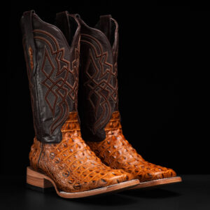 Honey Caiman Horn Back- Square Toe