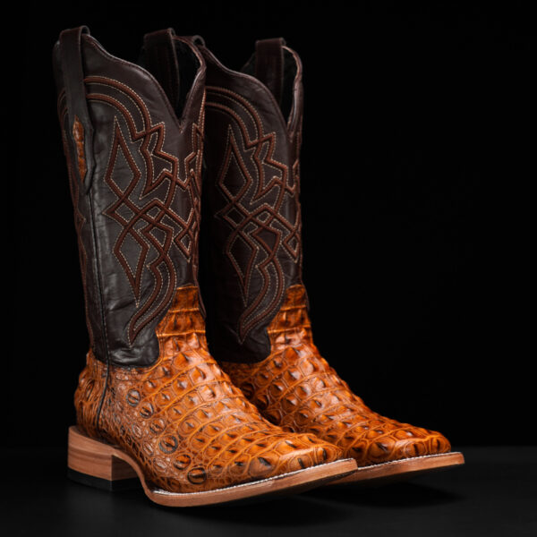 Honey Caiman Horn Back- Square Toe
