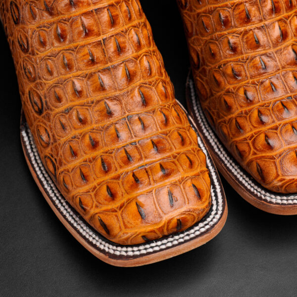 Honey Caiman Horn Back- Square Toe - Image 3