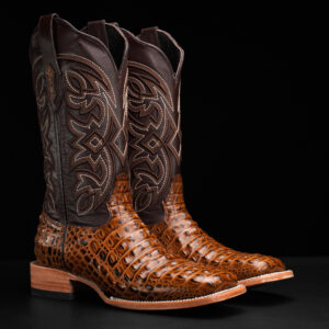 Honey Caiman Horn Back- Square Toe