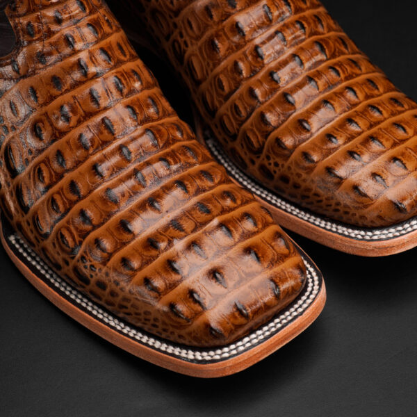 Honey Caiman Horn Back- Square Toe - Image 3
