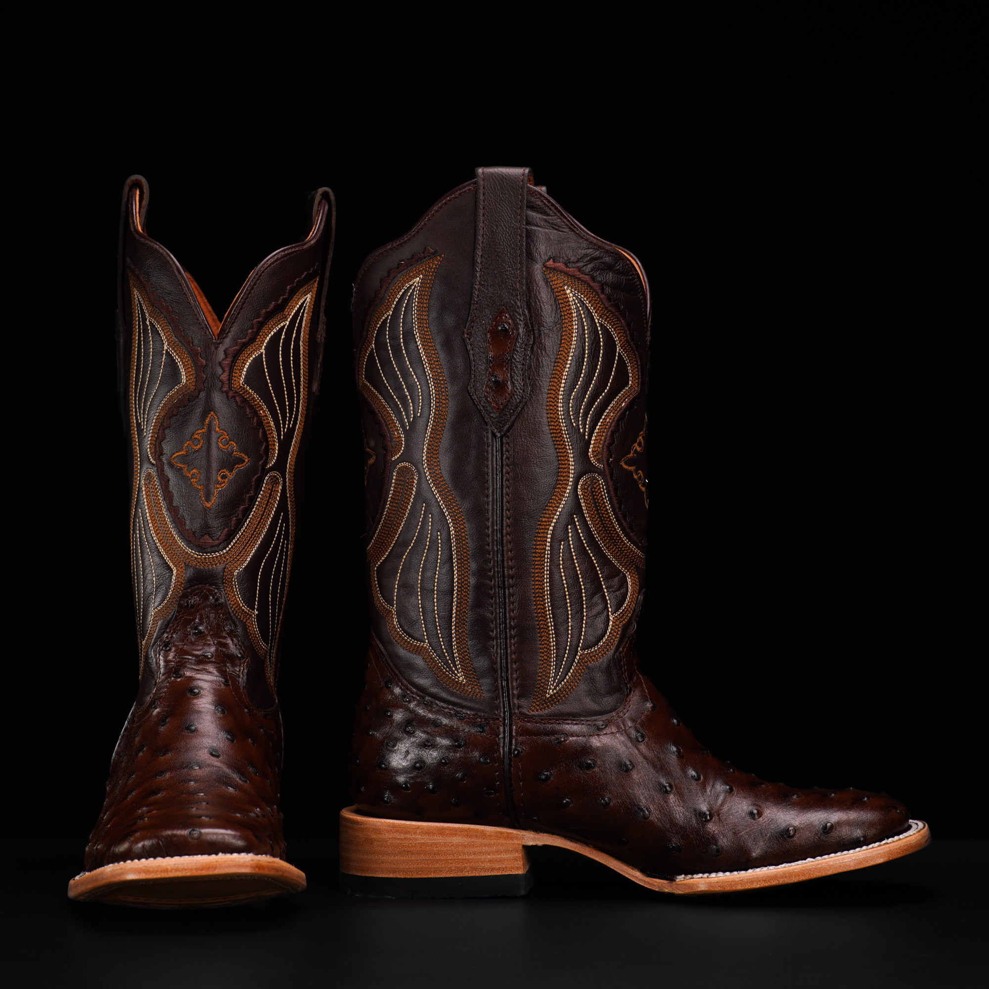 Brown Ostrich – Square Toe - Image 2