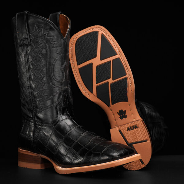 Black Alligator Belly - Square Toe