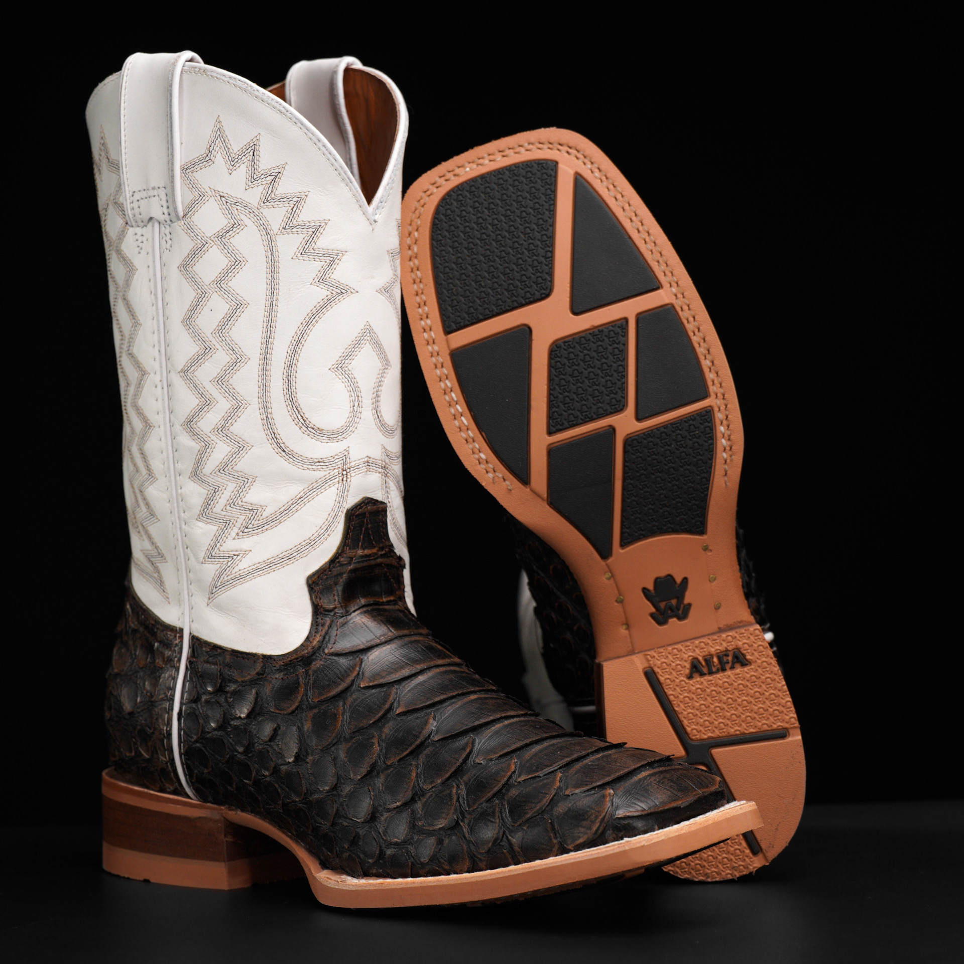 Tan Safari Python – Square Toe